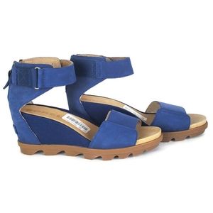 New Sorel joanie ll ankle strap wedge blue sandals